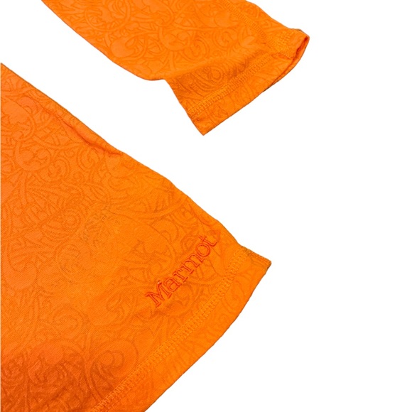 Marmot Orange Floral Long Sleeve Hooded Top | Women’s L - Picture 4 of 8